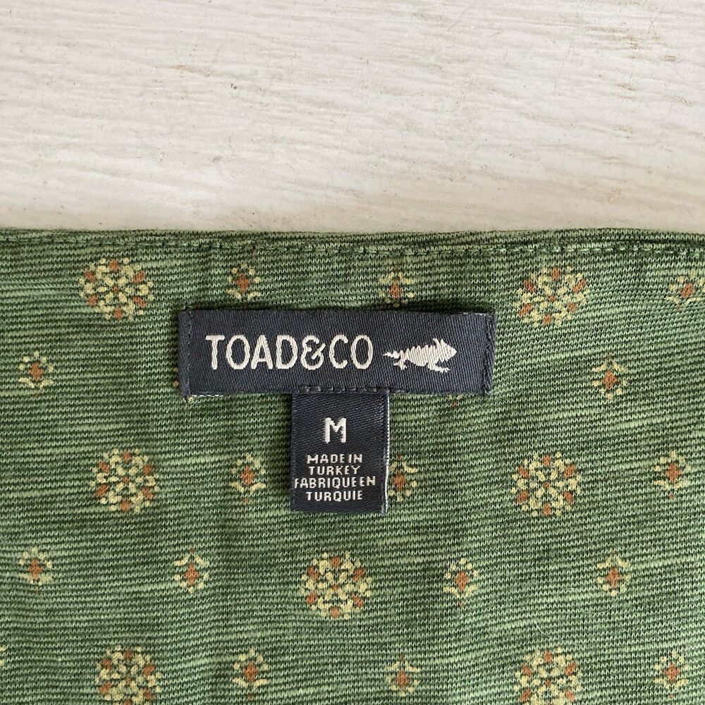 Toad & Co Rosemarie Green Cap Sleeve Dress Size Medium Organic Cotton Casual - Picture 10 of 11